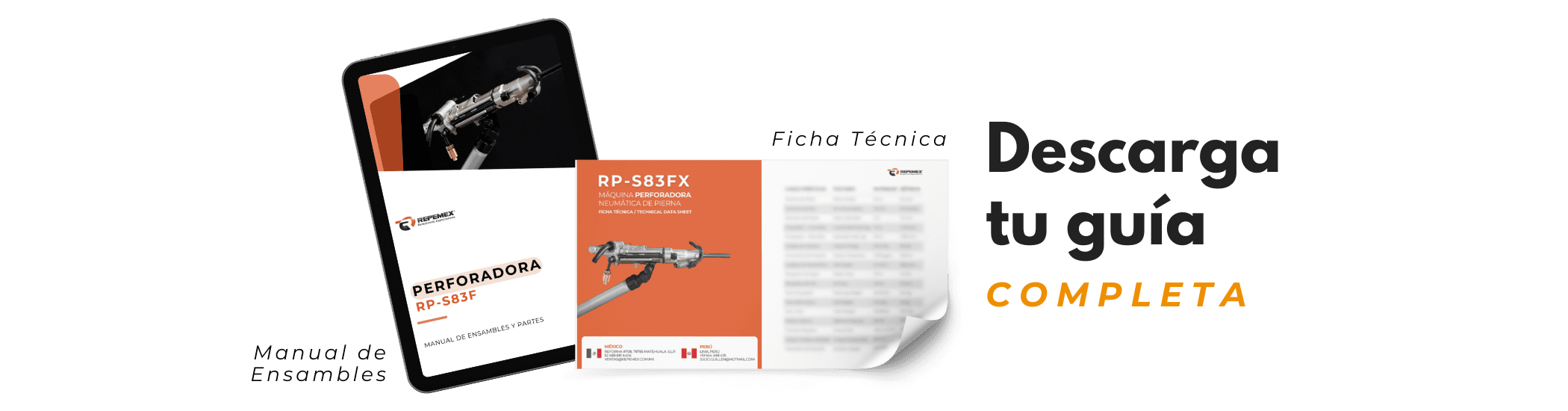 Ficha Técnica y manual Perforadora Neumática RP-s83f