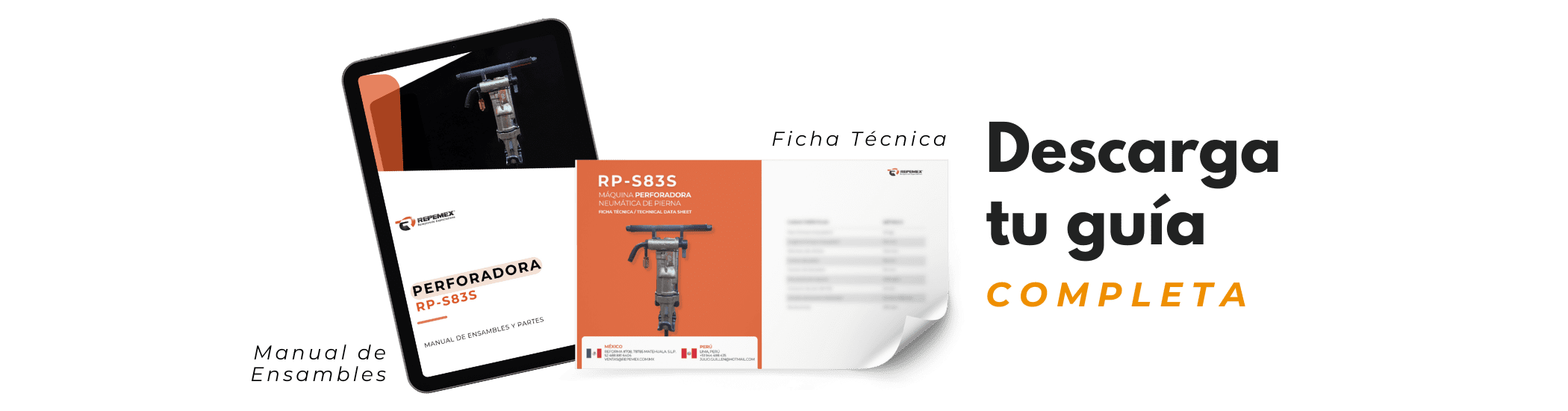 Ficha Técnica Perforadora Neumática Sinker RP-S83S